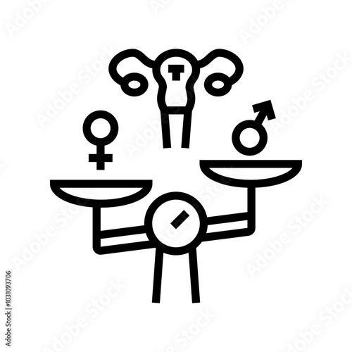 hormonal imbalance woman disease line icon vector. hormonal imbalance woman disease sign. isolated contour symbol black illustration