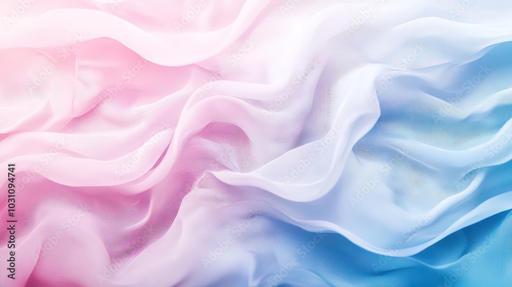 Fototapeta premium Soft pink and blue waves craft a serene and artistic backdrop.