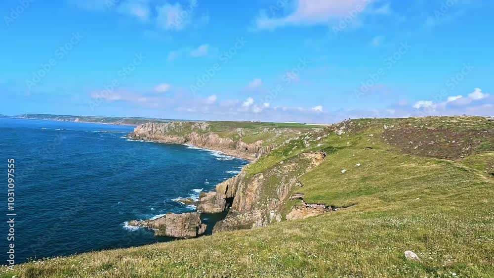 Video of the coast in Cornwall during the sunny day Video of the coast in Cornwall during the sunny day