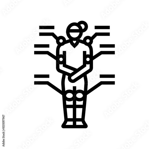 fibromyalgia woman disease line icon vector. fibromyalgia woman disease sign. isolated contour symbol black illustration