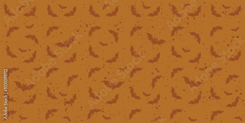 Helloween background, bat pattern, space for text