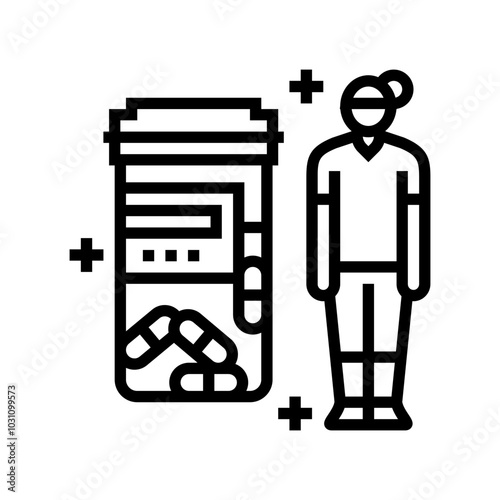 hormone replacement therapy line icon vector. hormone replacement therapy sign. isolated contour symbol black illustration