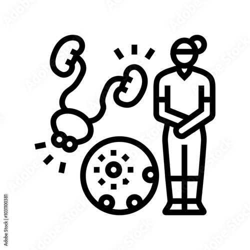 urinary tract infections woman disease line icon vector. urinary tract infections woman disease sign. isolated contour symbol black illustration