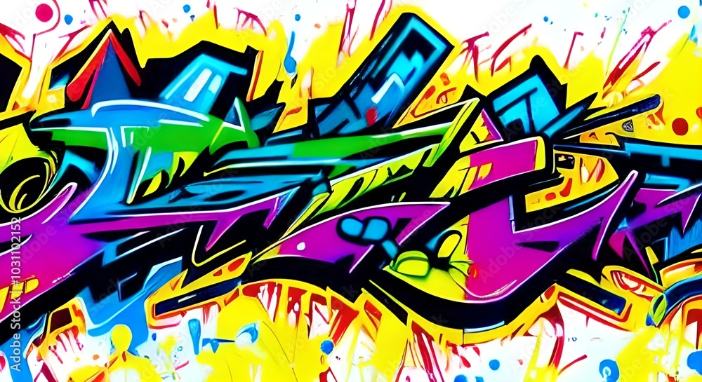 Vibrant Abstract Graffiti Art with Bold Shapes and Bright Colors | 308 Vibrant Abstract Graffiti Art with Bold Shapes and Bright Colors | 308