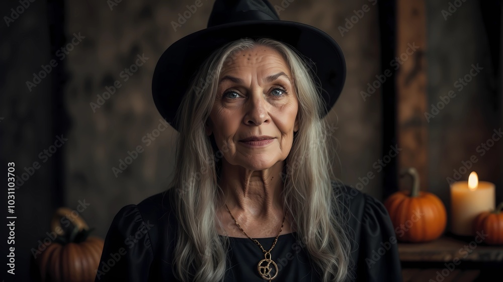 portrait old witch tender smile halloween dressed as a witch portrait old witch tender smile halloween dressed as a witch