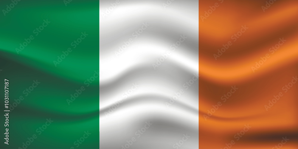 Obraz premium Flag of Ireland. Irish national symbol in official colors. Template icon. Abstract vector background