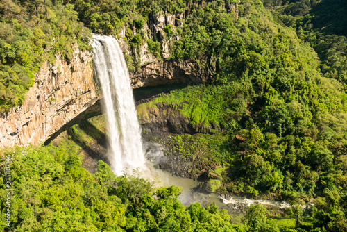 Cascata do Caracol - Scenic waterfall at Caracol Park in Canela, South of Brazil photo