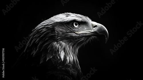 Majestic Bald Eagle Bathed in Soft Morning Light on Minimalist Background