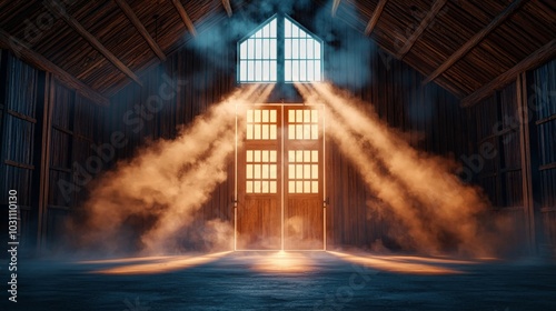 Sunlight Streaming Through Open Barn Doors