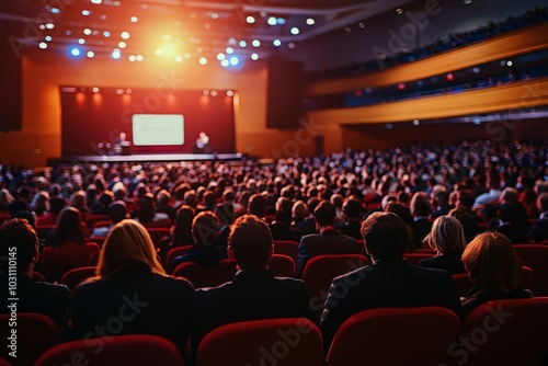 Business Conference in Large Crowded Hall