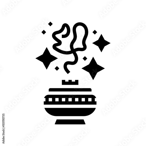 incense or aromatherapy acupuncture glyph icon vector. incense or aromatherapy acupuncture sign. isolated symbol illustration