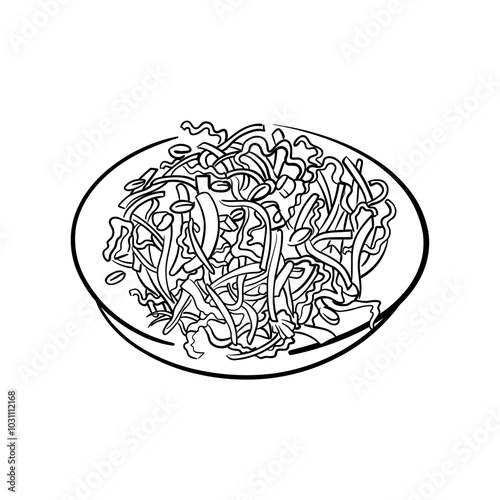 Coleslaw Hand-Drawn Food Vector Icon