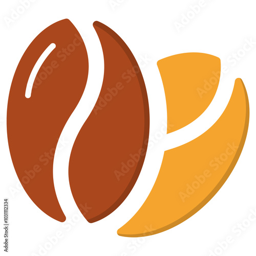 Coffee bean vector flat icon design.