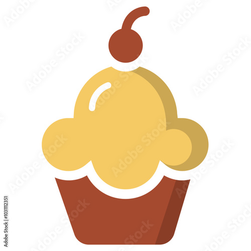 Cup cake vector flat icon design.