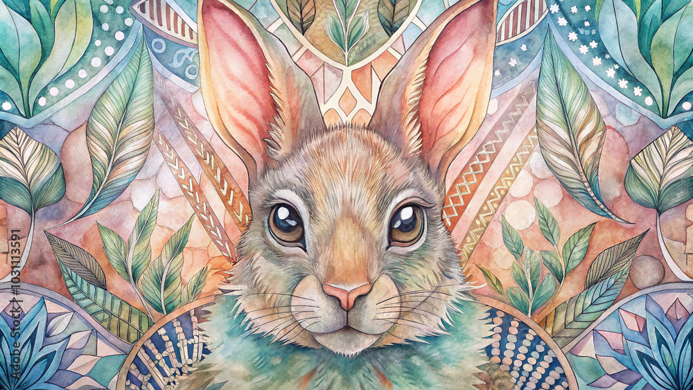 Fototapeta premium watercolor, rabbit