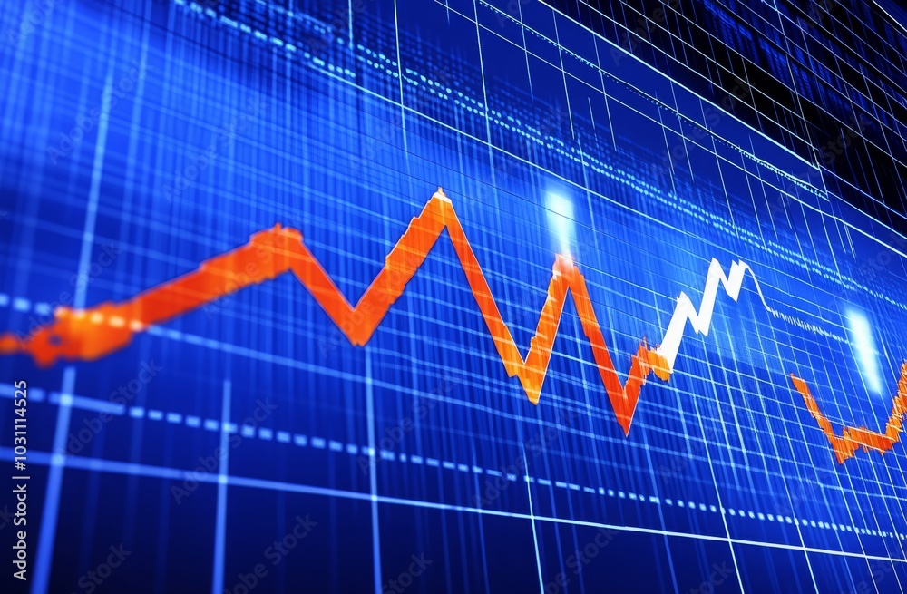 Naklejka premium Economic Report Analysis: Trade Statistics, Profit Rates, and Investment Research Displayed on Monitor with Charts and Graphs.