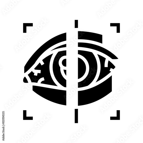 retina scan biometric glyph icon vector. retina scan biometric sign. isolated symbol illustration