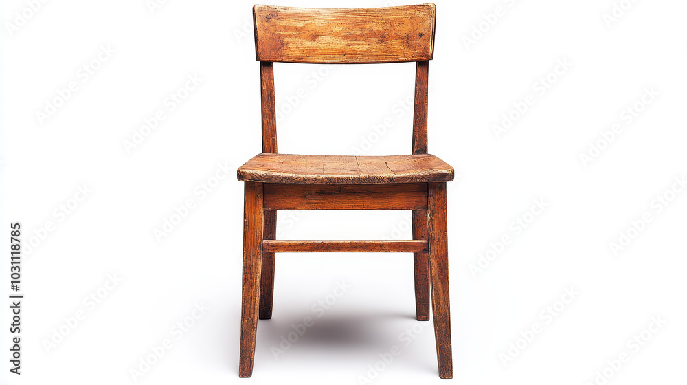 Wooden chair isolated on white background