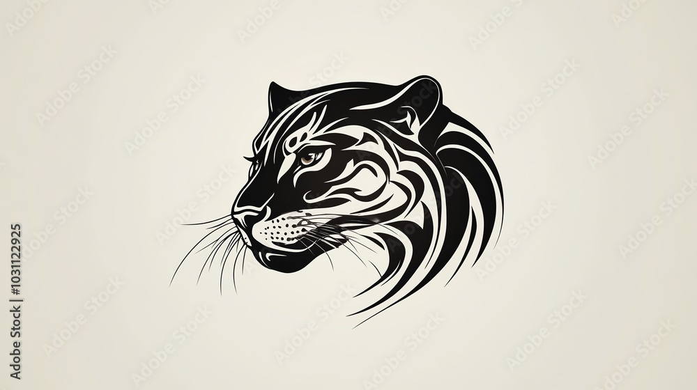 Panther Logo Tattoo – Bold Vector Illustration for Fierce Animal Branding and Artistic Expression