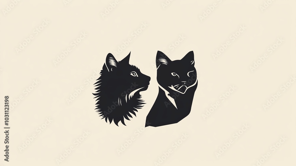 Dog and Cat Vector Logo Design Template – Minimalist and Modern Pet Icon Illustration for Branding and Creative Use Dog and Cat Vector Logo Design Template – Minimalist and Modern Pet Icon Illustration for Branding and Creative Use