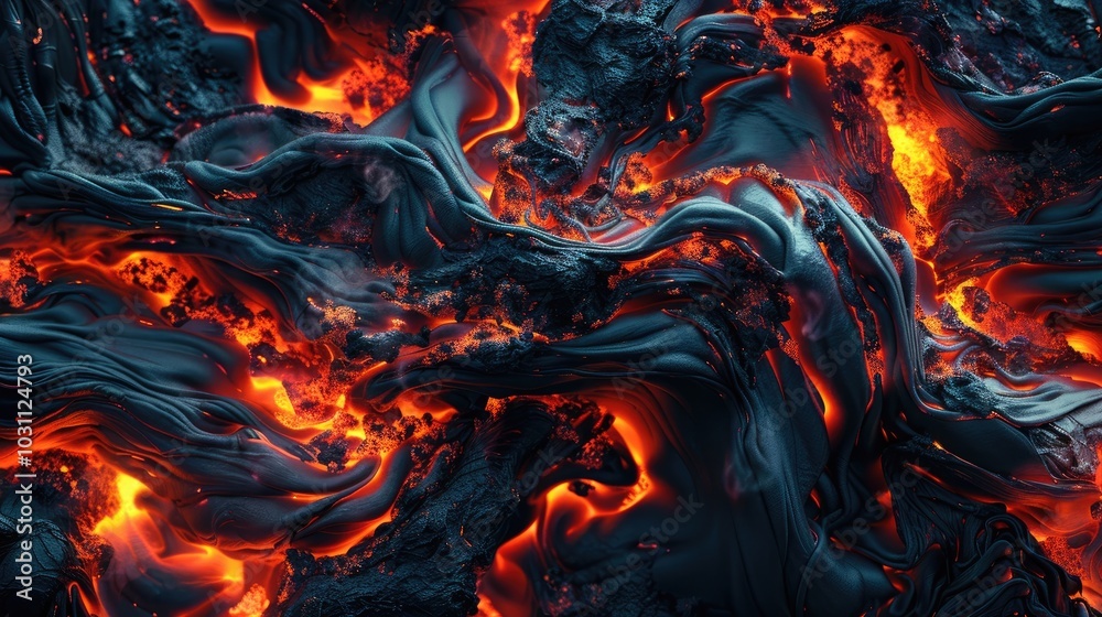 Abstract patterns of flowing lava Abstract patterns of flowing lava