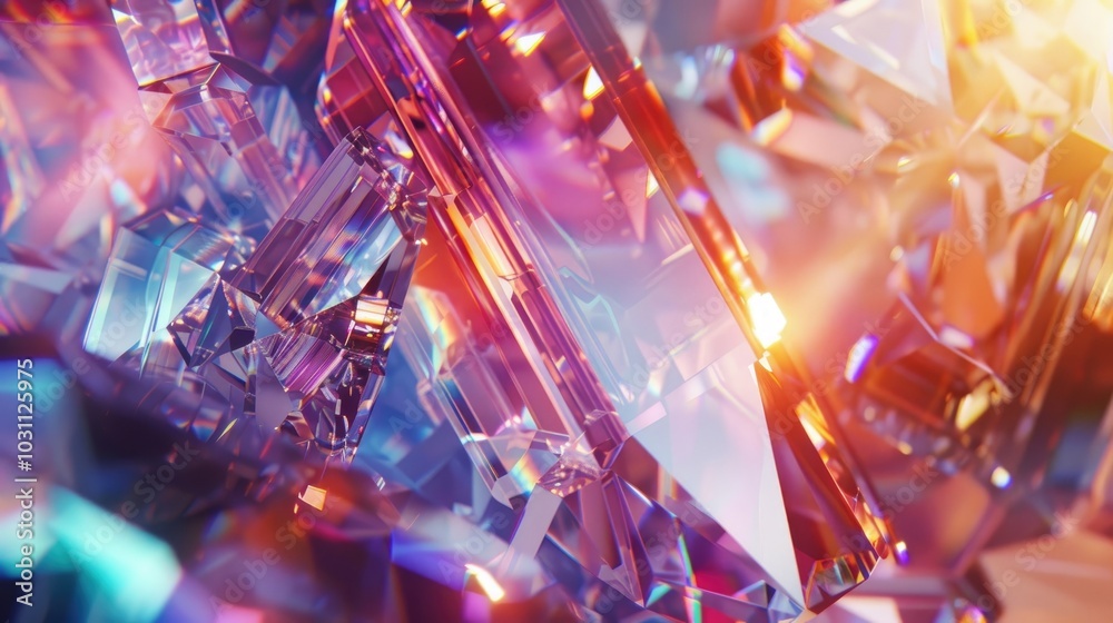 Prismatic light refracting through crystalline structures