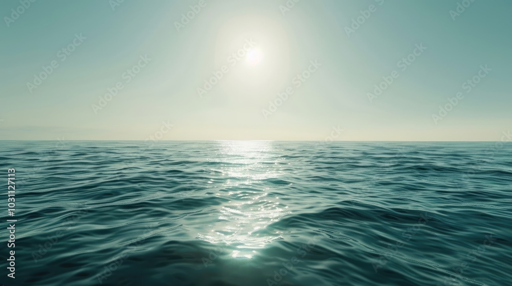 Subtle waves in a calm ocean under sunlight Subtle waves in a calm ocean under sunlight