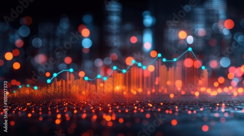 Bright Upward Trending Graph on Background