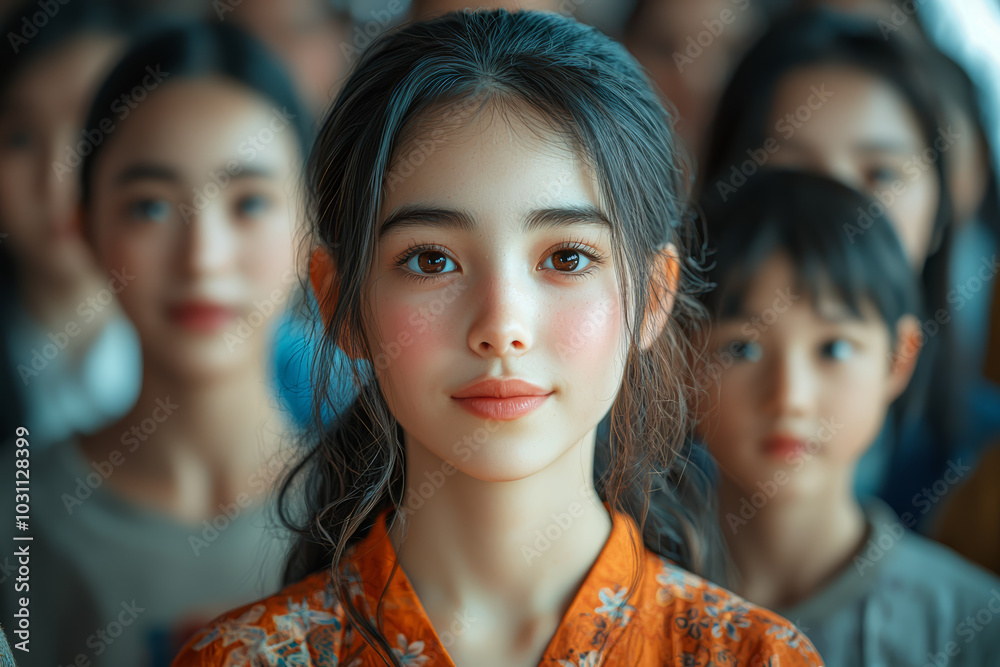 A multicultural family attending a company's virtual family day, reflecting the celebration of diverse identities. Concept of community. A multicultural family attending a company's virtual family day, reflecting the celebration of diverse identities. Concept of community.