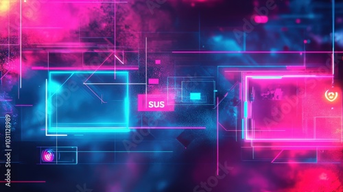 Vibrant Abstract Digital World with 2020s Influences