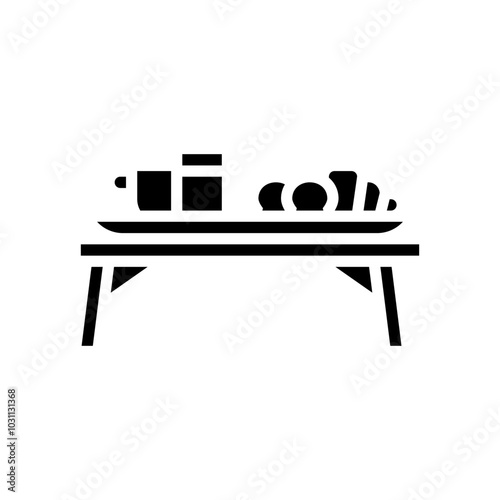 breakfast tray hospitality hotel glyph icon vector. breakfast tray hospitality hotel sign. isolated symbol illustration