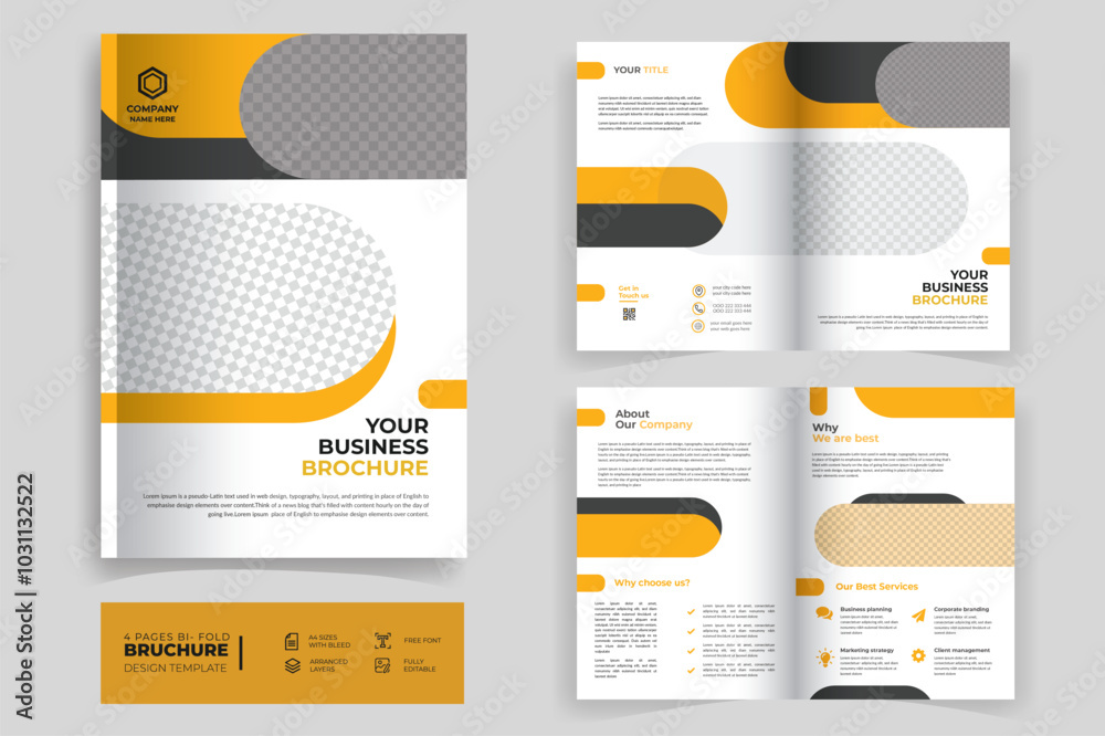 Multipurpose universal template, including cover,
back, and inside pages. Trendy minimalist flat geometric design brochure design.
Multipurpose universal template, including cover,
back, and inside pages. Trendy minimalist flat geometric design brochure design.