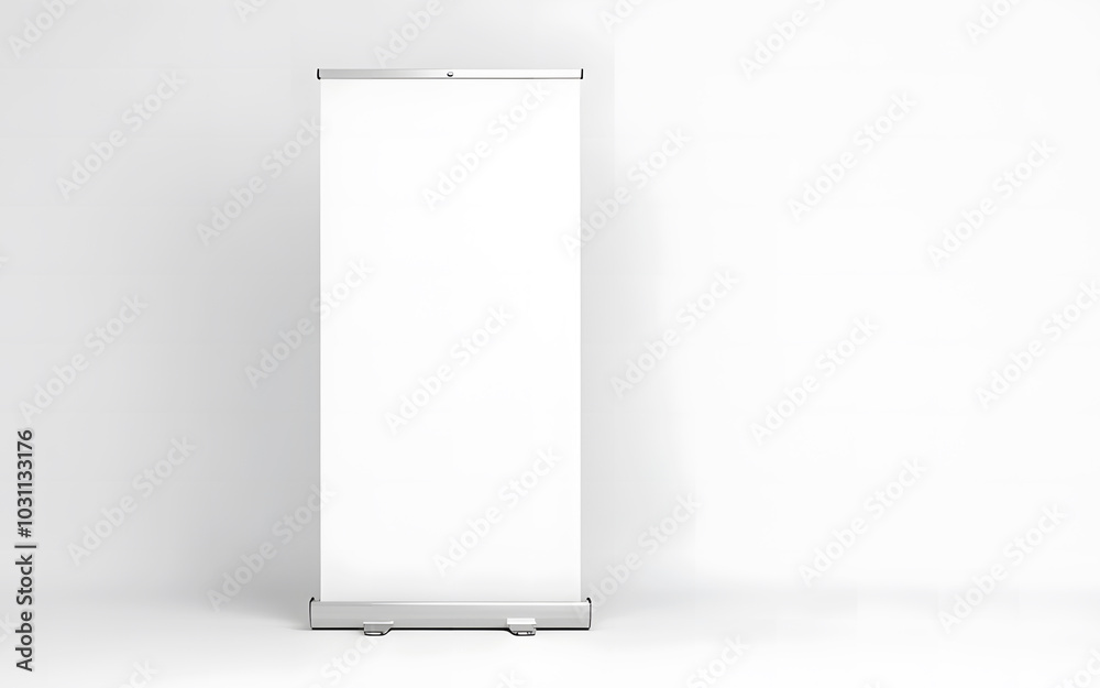 white empty blank roll-up banners for advertisement in white background white empty blank roll-up banners for advertisement in white background