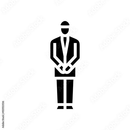 doorman hospitality hotel glyph icon vector. doorman hospitality hotel sign. isolated symbol illustration