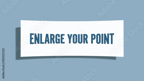 Fotografie Enlarge Your Point. A card isolated on blue background.