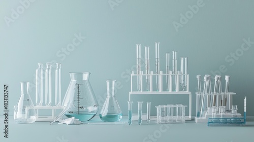 Transparent Glassware and Laboratory Equipment for Scientific Research and Experiments