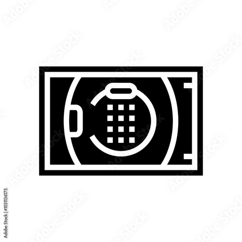 in room safe hospitality hotel glyph icon vector. in room safe hospitality hotel sign. isolated symbol illustration