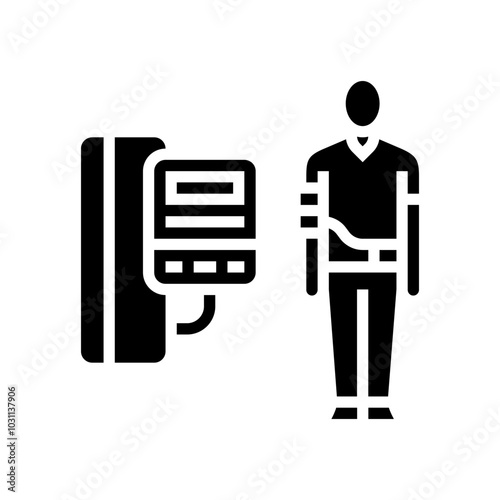 high blood pressure man disease glyph icon vector. high blood pressure man disease sign. isolated symbol illustration