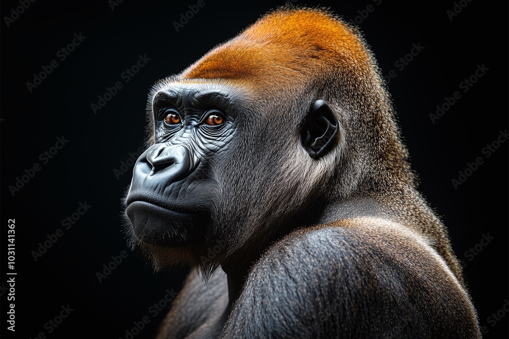Obraz premium Primal Wisdom: Close-Up of a Majestic Gorilla