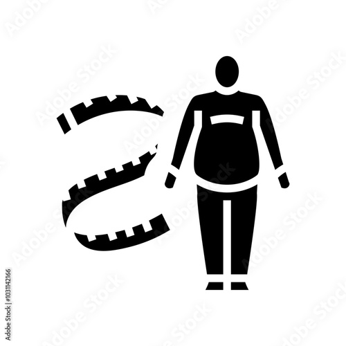 obesity man disease glyph icon vector. obesity man disease sign. isolated symbol illustration