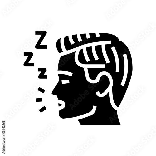 sleep apnea man disease glyph icon vector. sleep apnea man disease sign. isolated symbol illustration