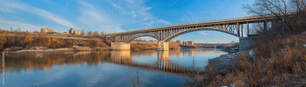 A scenic bridge over a river, combining artistic design with sturdy engineering, providing a vital connection for the city s commuters A scenic bridge over a river, combining artistic design with sturdy engineering, providing a vital connection for the city s commuters