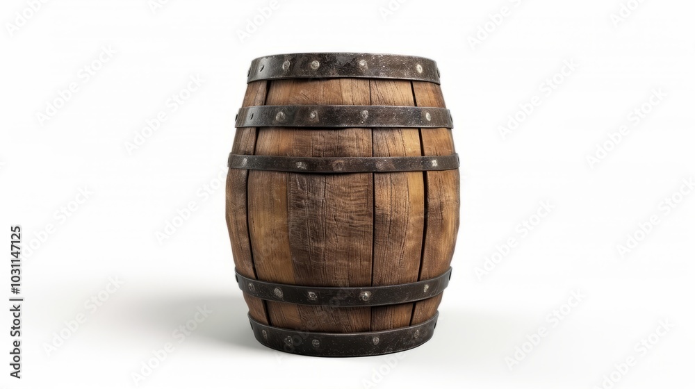 Obraz premium Minimalist White Background Showcasing Barrel Isolation -