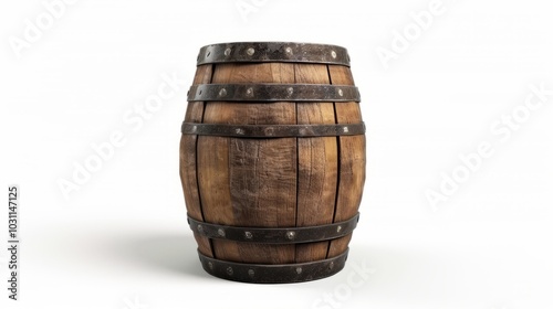 Minimalist White Background Showcasing Barrel Isolation -