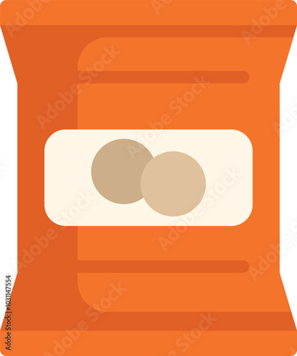 Orange pack containing round crackers, ideal for representing snacking or appetizer concepts