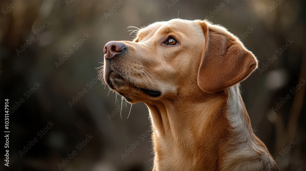 Radiant Labrador Retriever in Soft Morning Light - Minimalist Aesthetic Pet Portrait Radiant Labrador Retriever in Soft Morning Light - Minimalist Aesthetic Pet Portrait