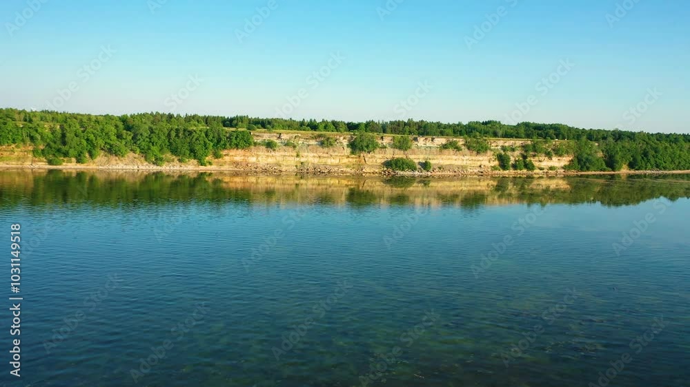 Aerial 4K video from drone to Pakri Cliff in Paldiski. Estonia, Paldiski