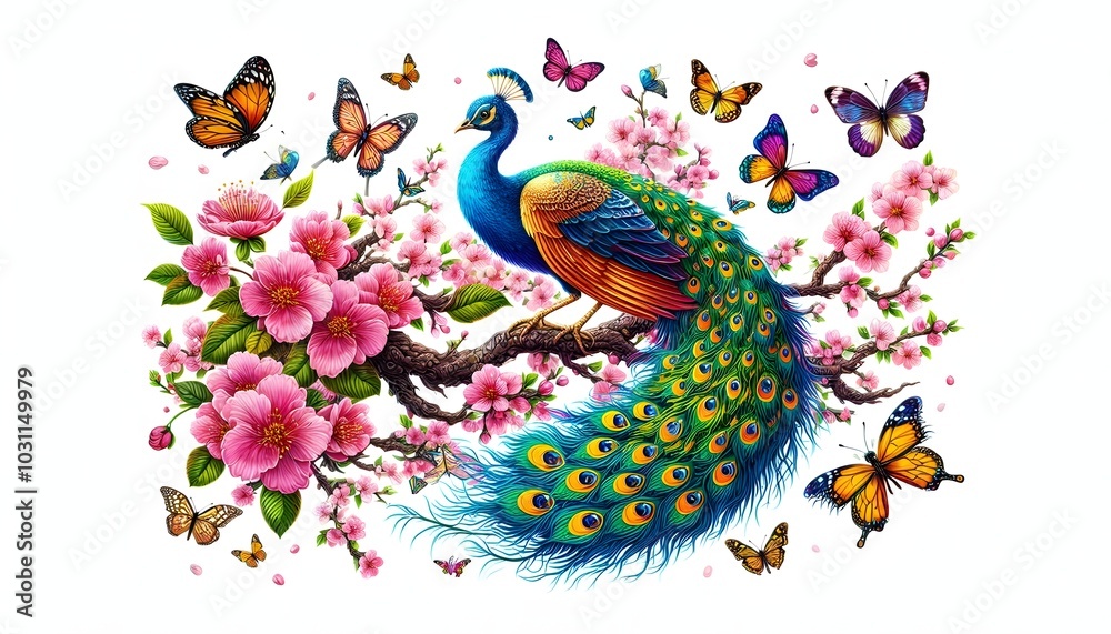 Obraz premium Magnificent bird perched on a branch