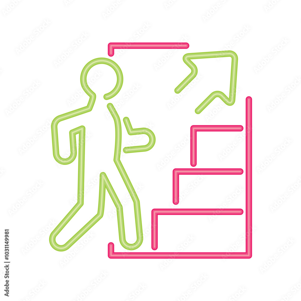 stairs up informative signal neon light stairs up informative signal neon light