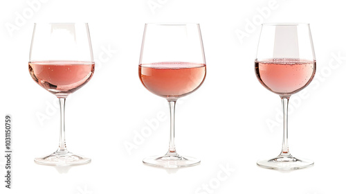 Elegant Collection of Glasses Filled With Refreshing Rose Wine Generative AI